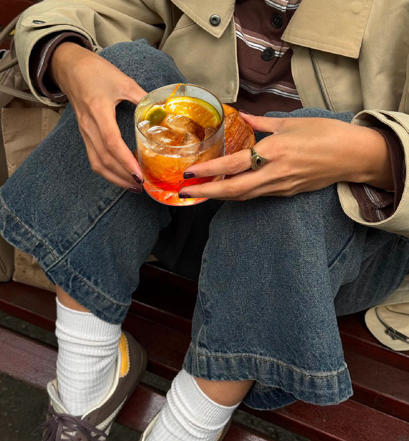 A glass of Awakened London aperitivo served over ice
